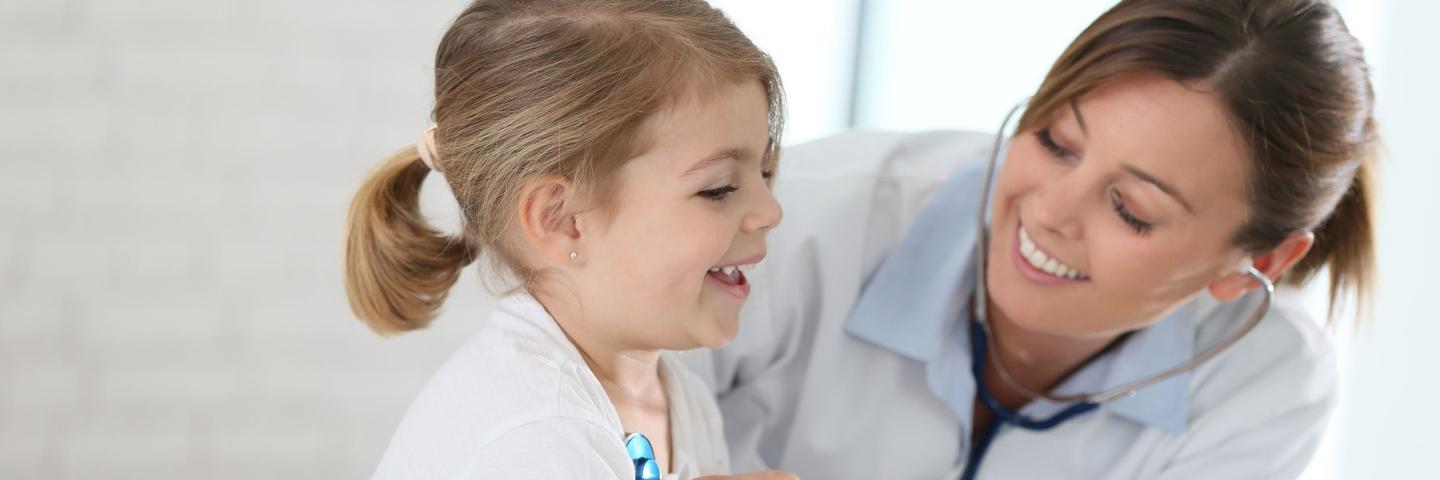 Female doctor and child