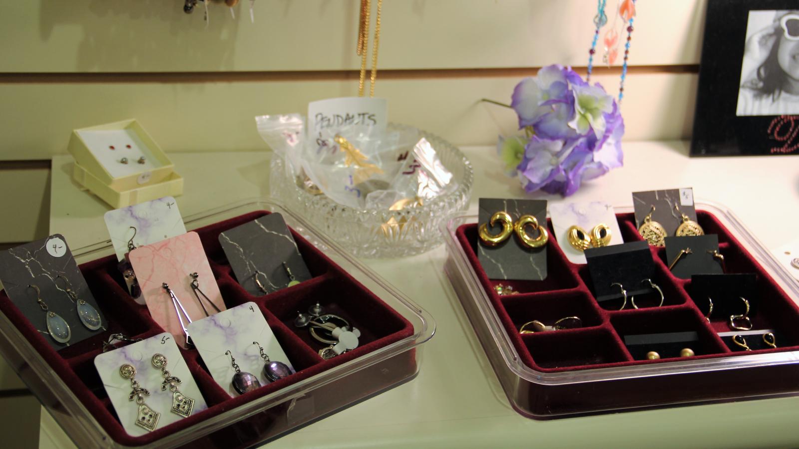 Jewelry on display at Yesterdays Treasures