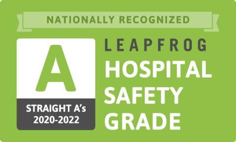 Hunterdon Health has received straight A's for Patient Safety since 2020.