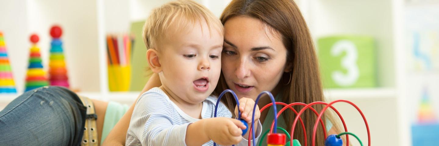 Child undergoing pediatric physical therapy